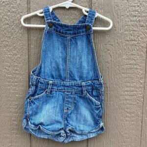 Joe fresh girls 1 year denim jean shortall pink stitching